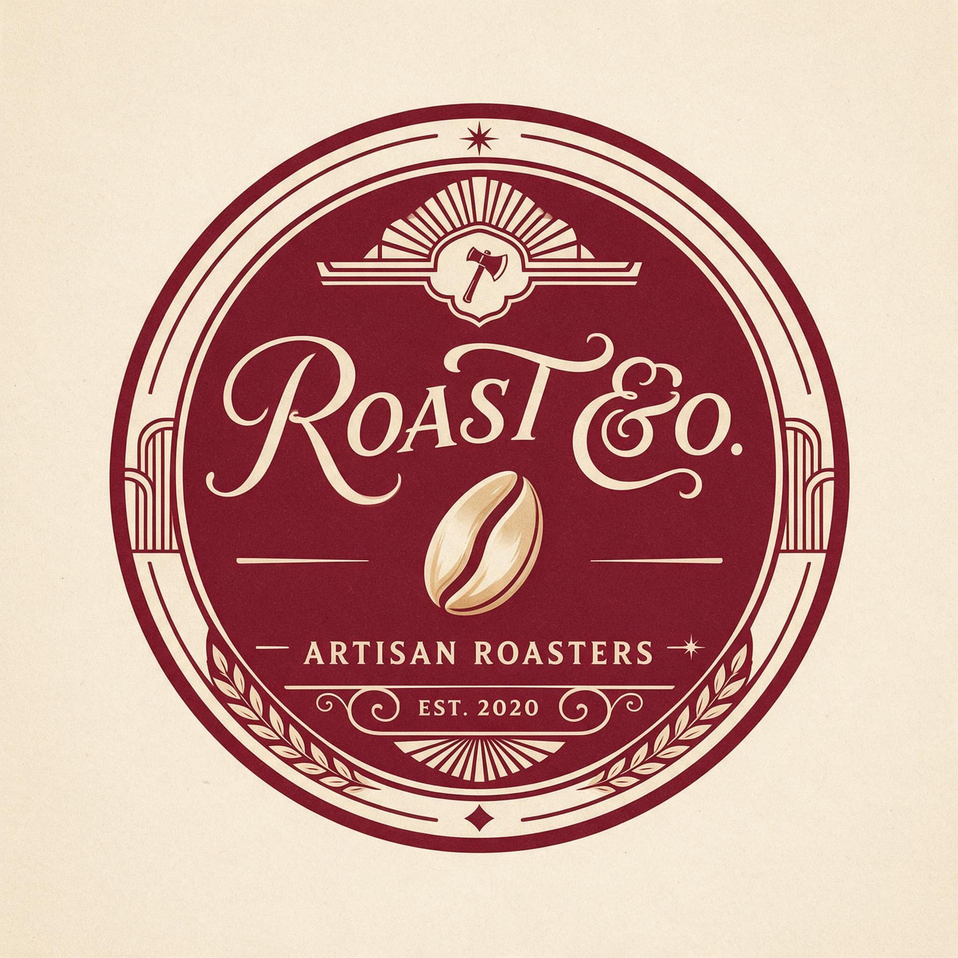 Roast & Co. artisan coffee roastery badge logo