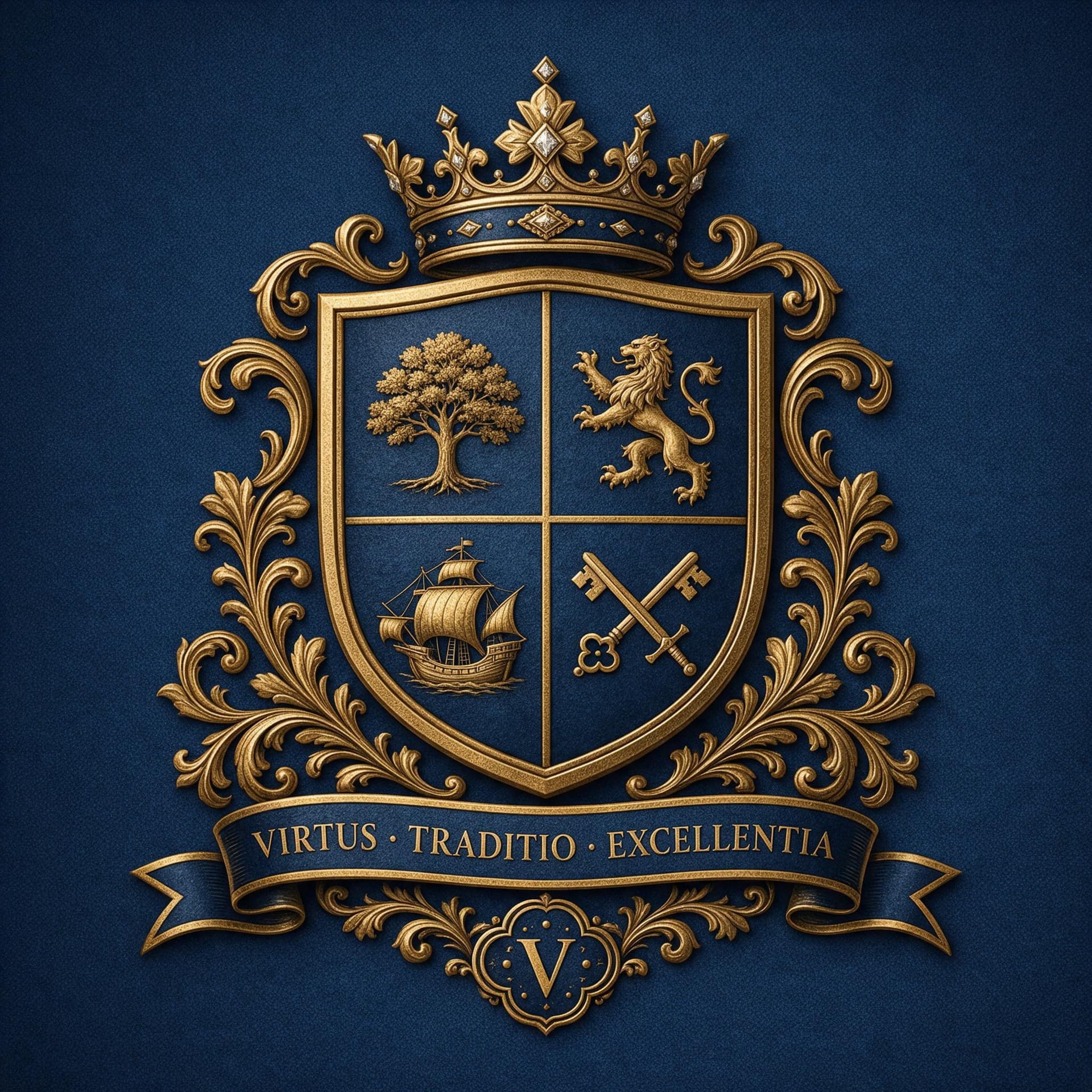 Virtus Holdings heraldic crest monogram logo