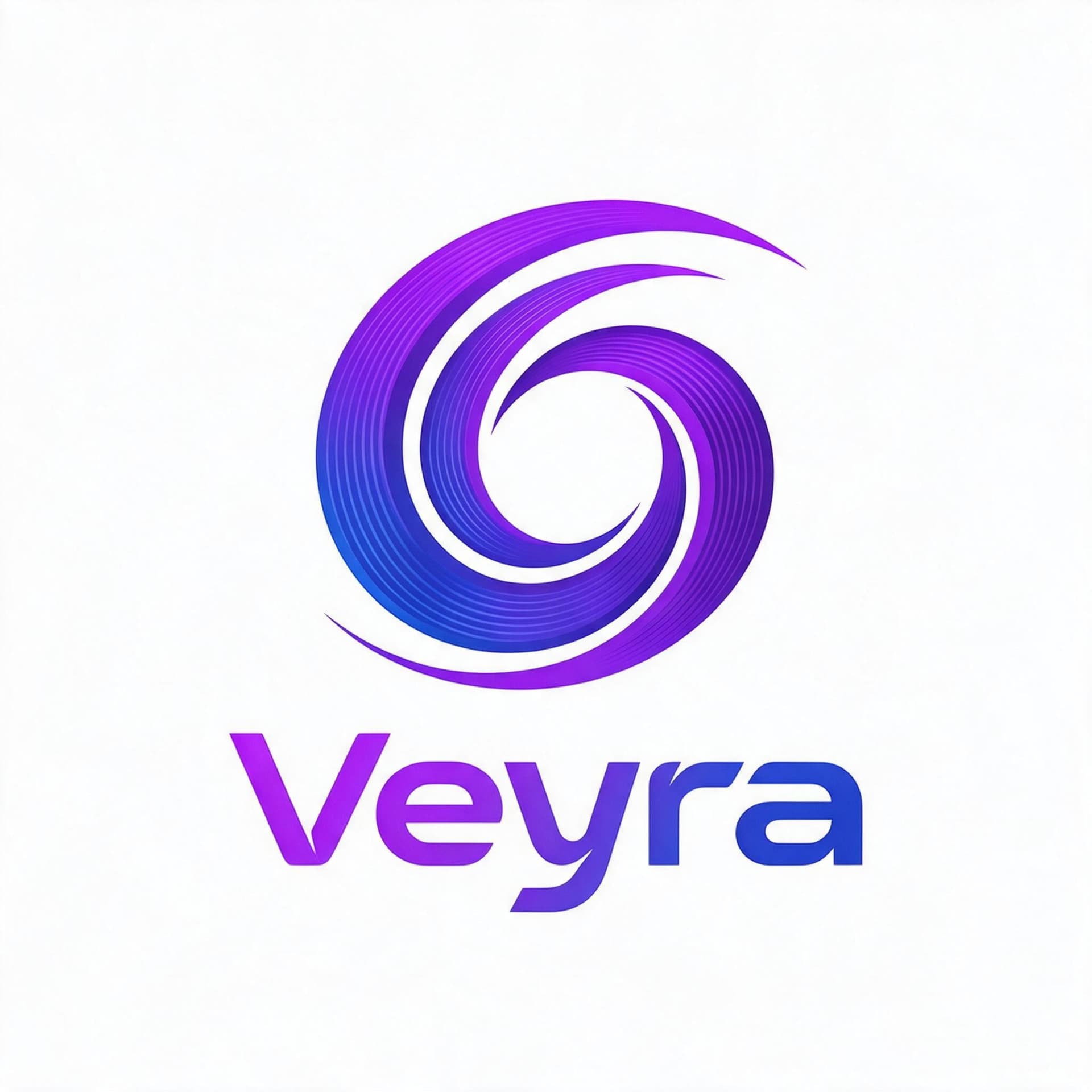 Veyra SaaS platform abstract swirl logo