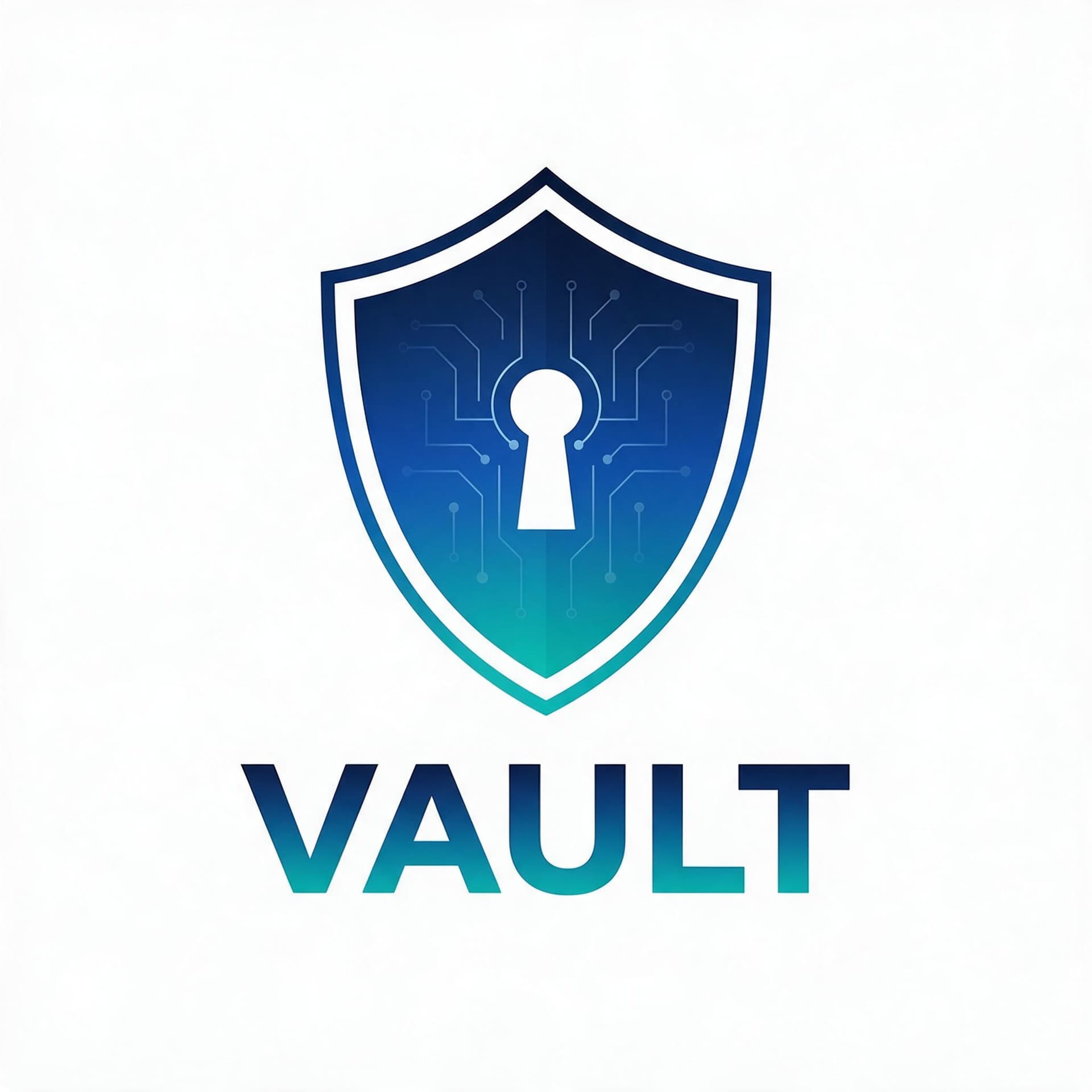 Vault cybersecurity shield logo