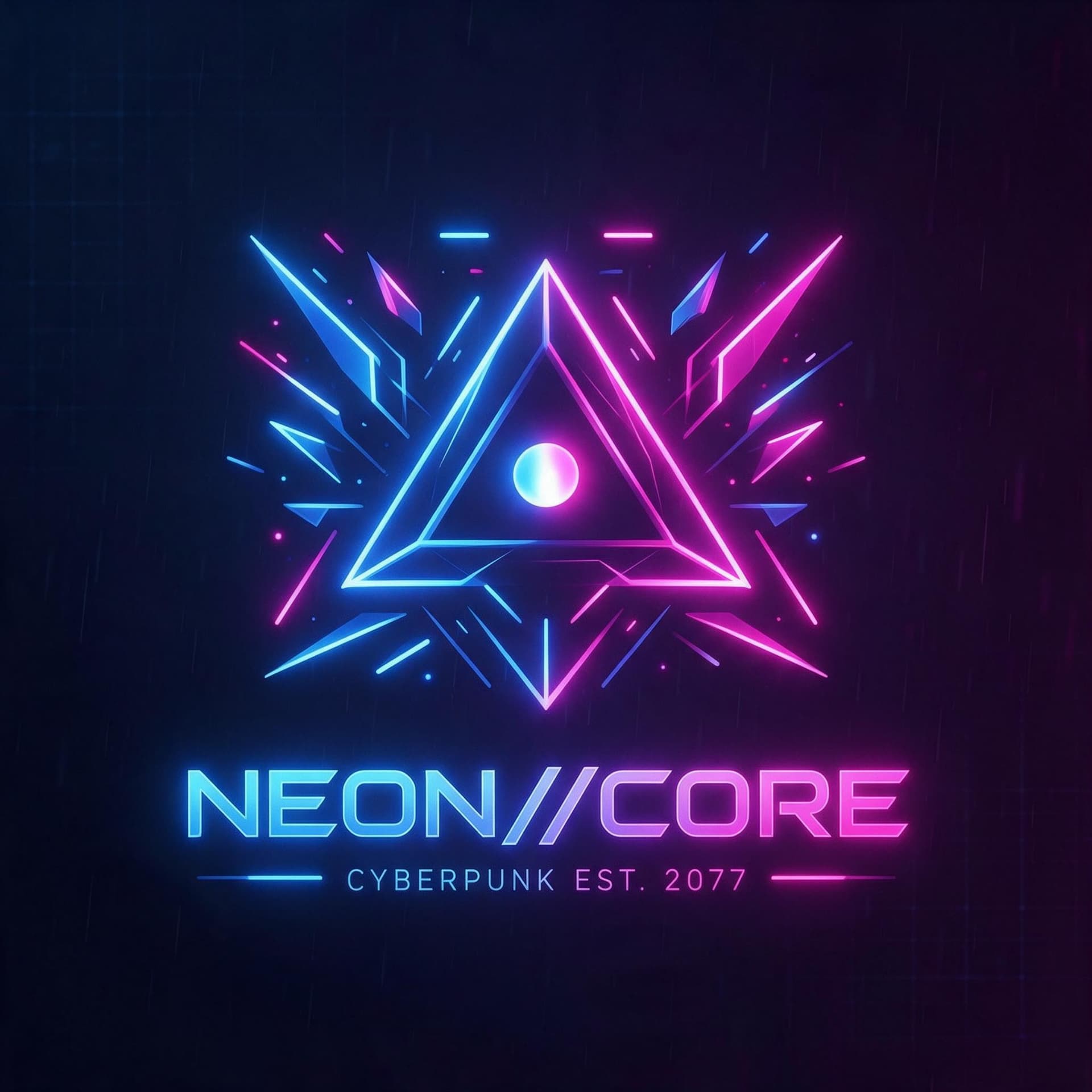 NeonCore cyberpunk gaming brand logo